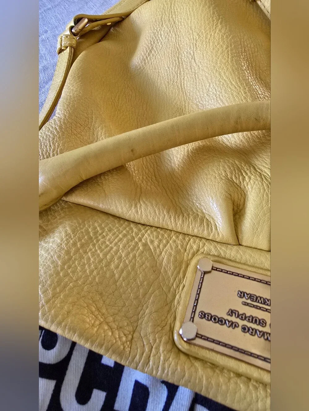MARC By Marc Jacobs Q Hillier Hobo Convertible Leather Handbag Yellow Gold